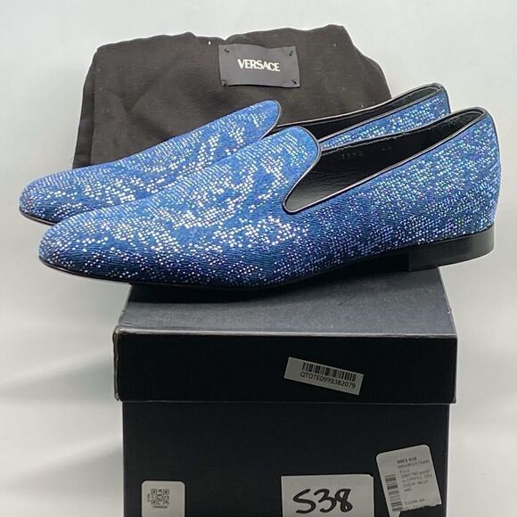 Versace Crystal Embellished Smocking Loafers size 44/us size 11 main image 7